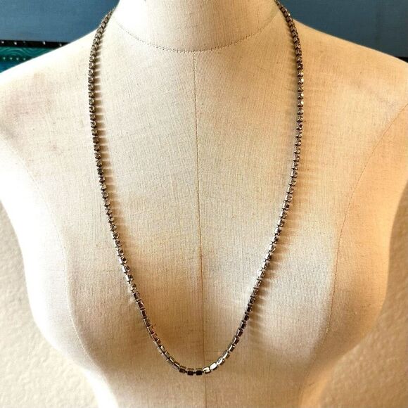 accessocraft NYC  long  silver tone rhinestone necklace - Picture 1 of 7
